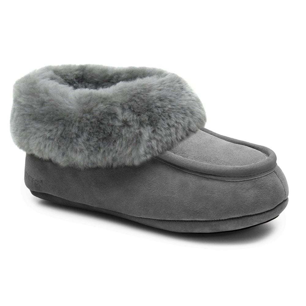 Minfot Fåreskinds Hjemmesko Hemse med såle Grafit Grå