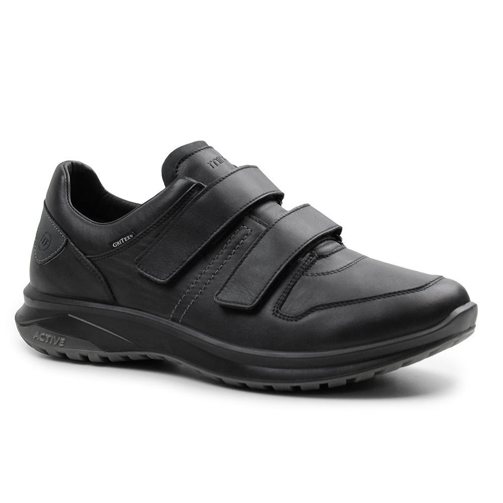 Minfot Grip Sko med Velcro TEX Læder Sort