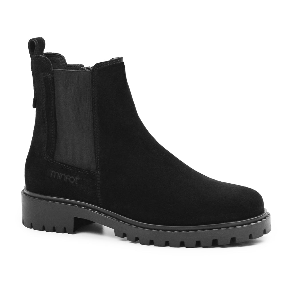 Minfot Ribe Chelsea Boots Zip Ruskind Sort