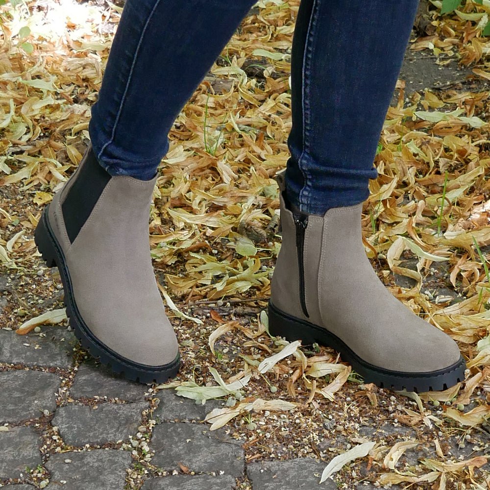 Produktbild 2 - Minfot Ribe Chelsea Boots Zip Ruskind Taupe