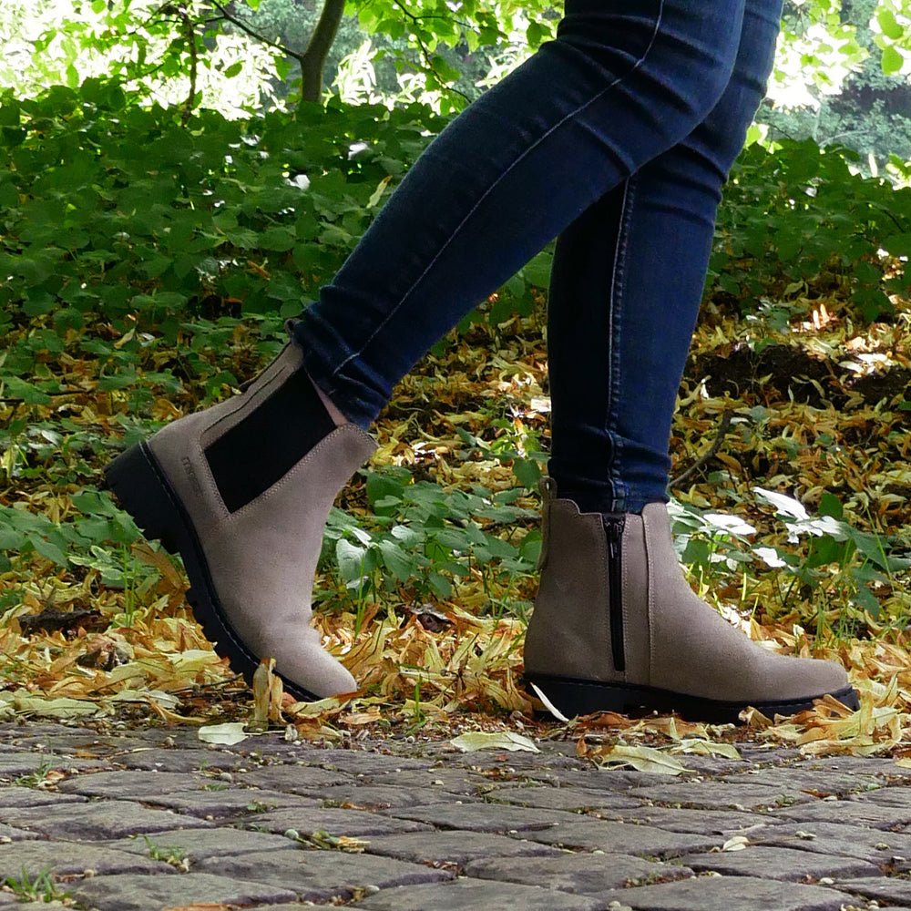 Produktbild 9 - Minfot Ribe Chelsea Boots Zip Ruskind Taupe
