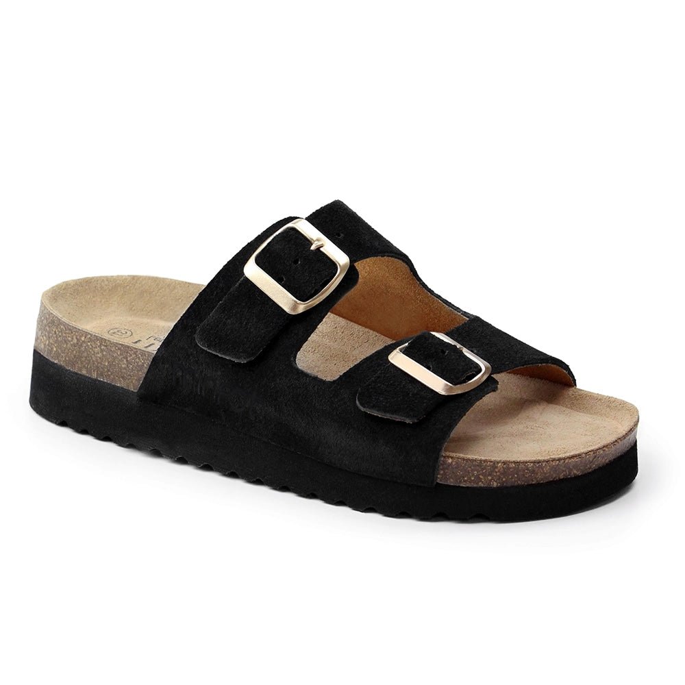 Minfot Sandaler Blød Bio Moa Ruskind Nero