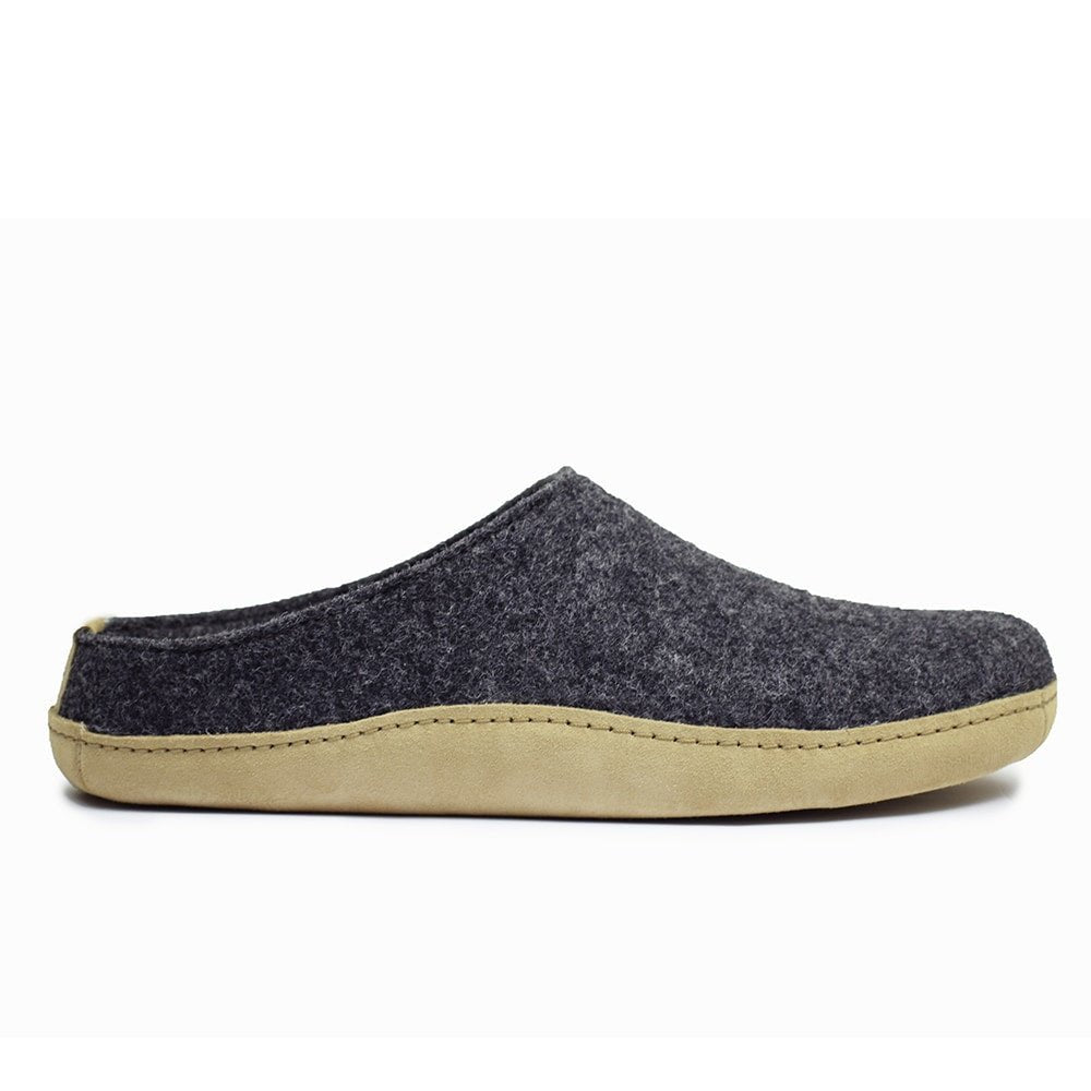 Minfot Hjemmesko Uld Arild Indersål Fåreskind Mørkegrå