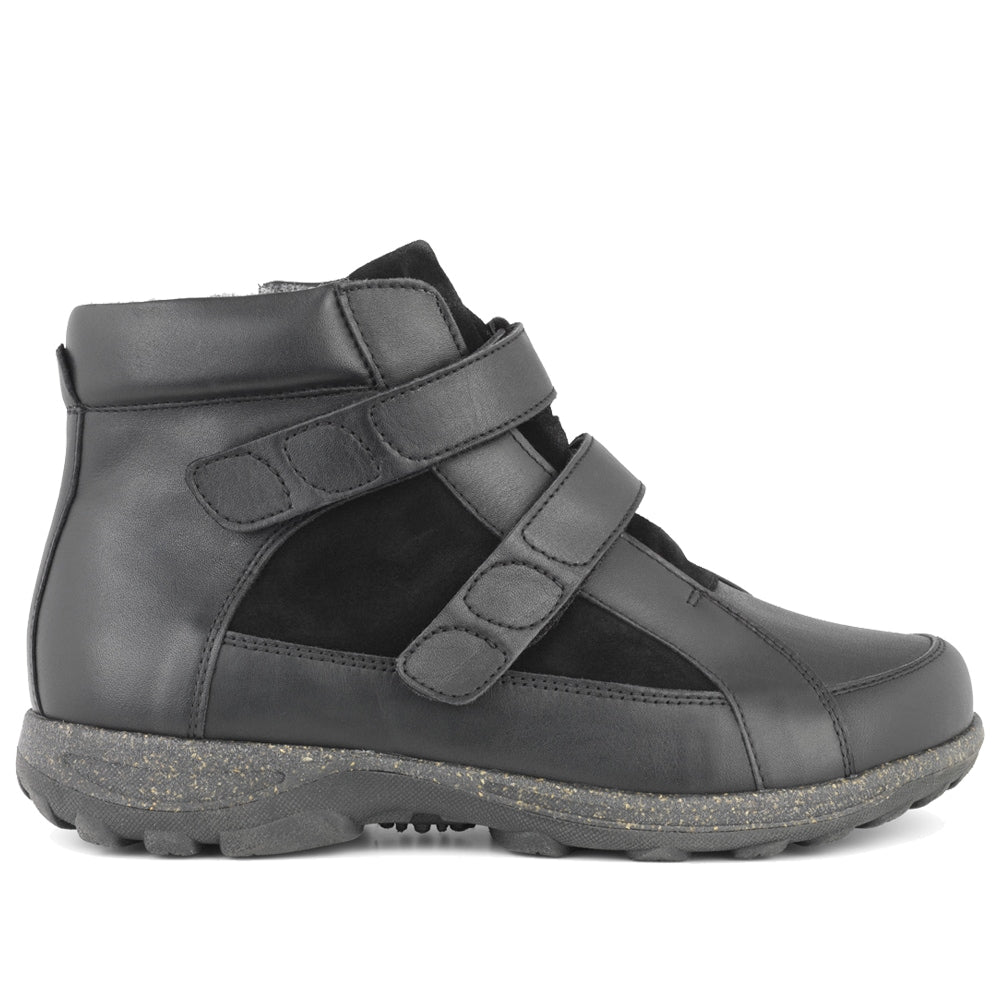 New Feet Yvette Extra Brede Sko Dame Orthostretch Velcro Sort