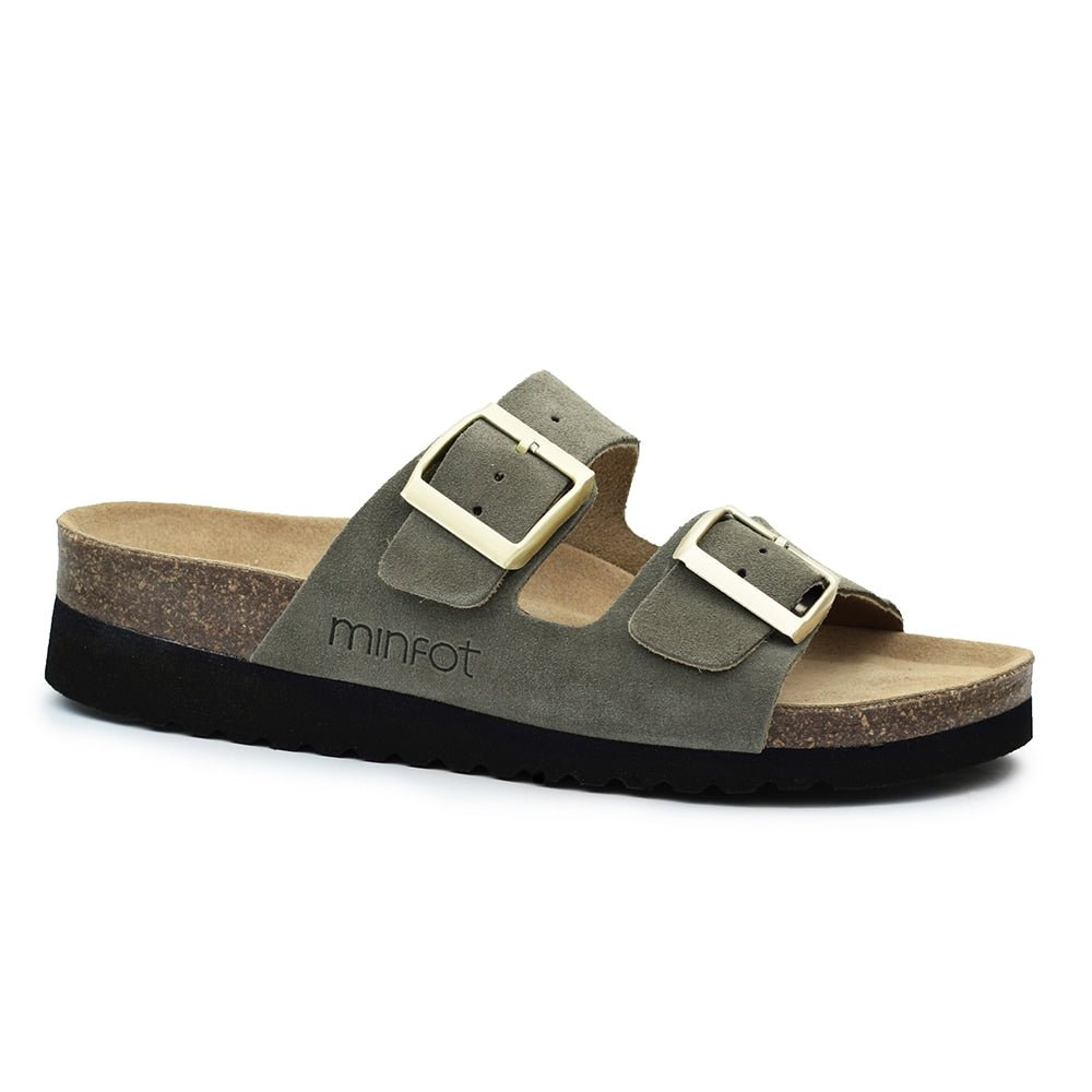 Minfot Sandaler Blød Bio Moa Ruskind Olivengrøn