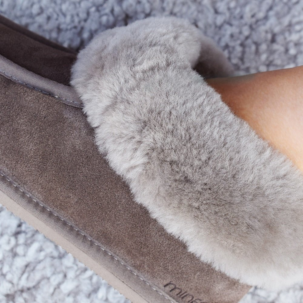 Produktbild 10 - Minfot Hjemmesko Fåreskind Koster med sål Stone