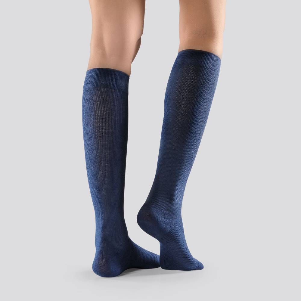 Mabs Støttestrømper bomuld Marineblå