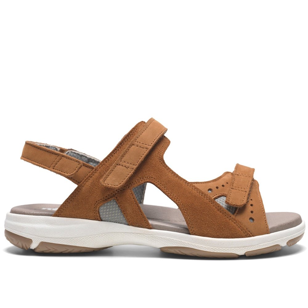 New Feet Mille Extra Brede Sandaler Velcro Dame Brun