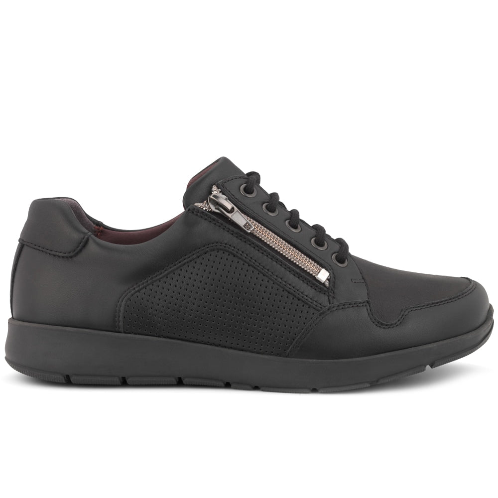 New Feet Ella Sko Dame Orthostretch Zip Lace Sort