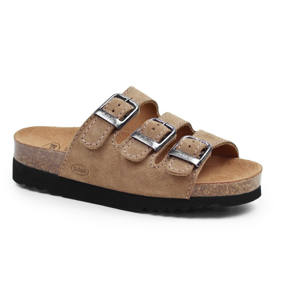 Scholl Sandal Dame Rio Light Brown Ruskind