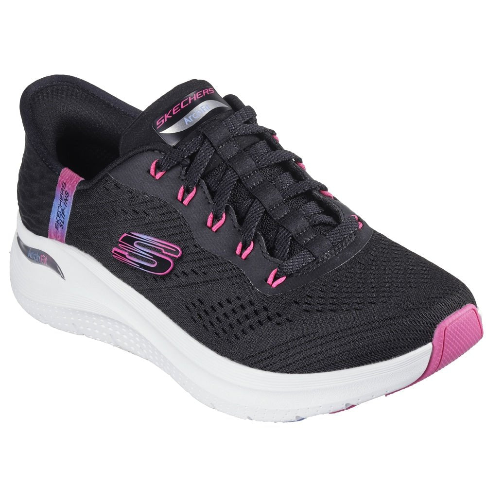 Produktbild 5 - Skechers Womens Arch Fit 2.0 Slip-Ins Black Hot Pink