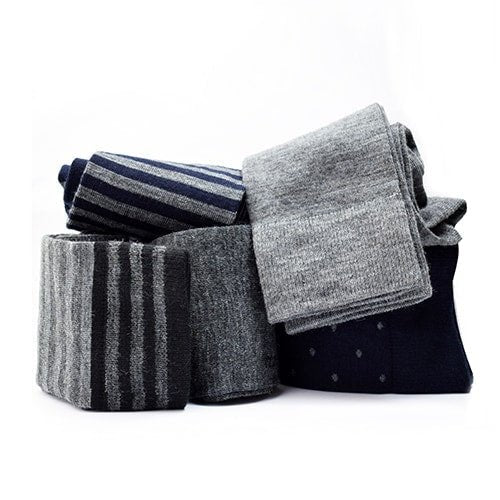 Minfot Strømper Merinould Stribet Navy Mix 5-pak