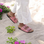 Minfot Moa Biosandaler Dame Ruskind Anatomisk 2-remme Antik Rosa