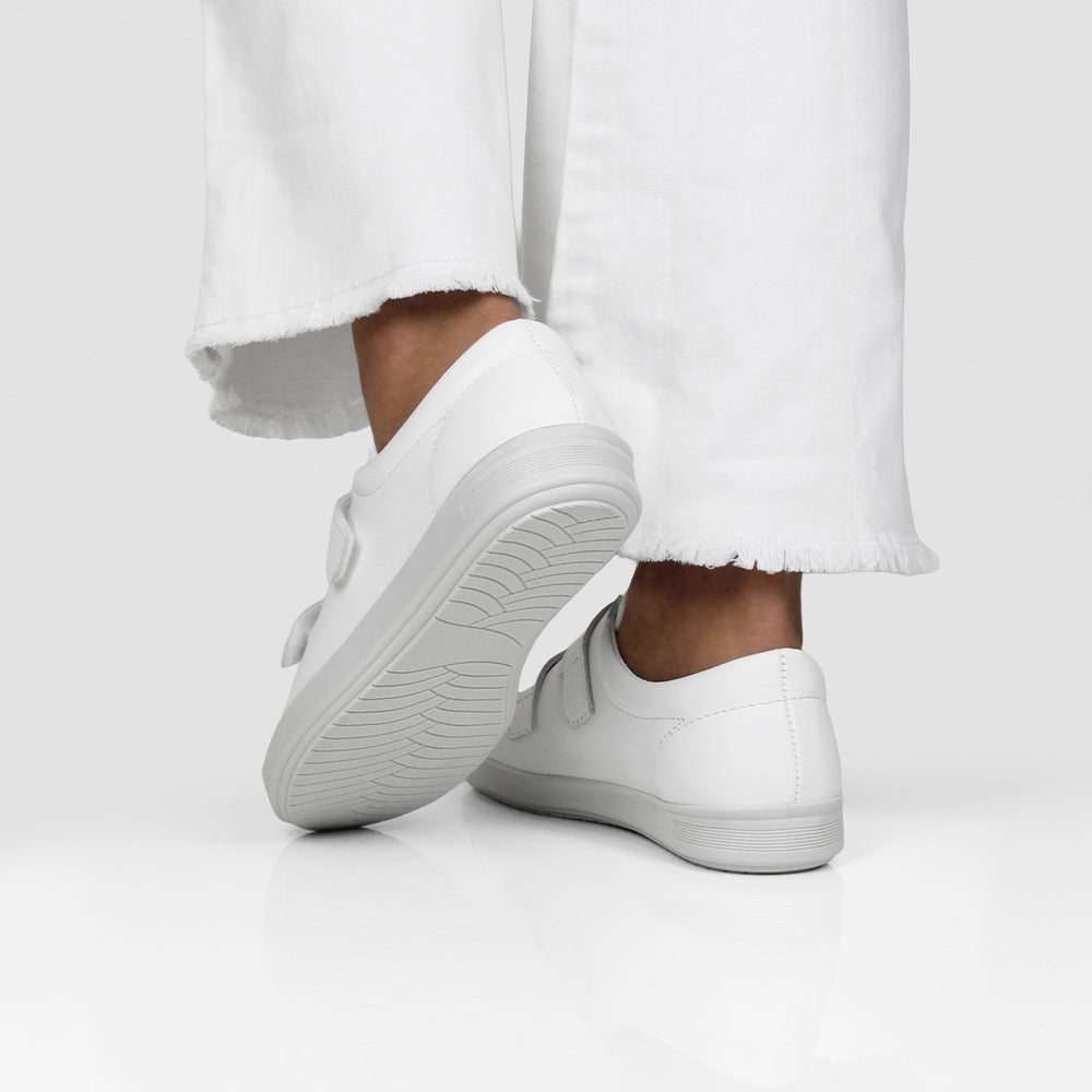 Minfot Aveny Skinn Sneaker med Velcro Hvid