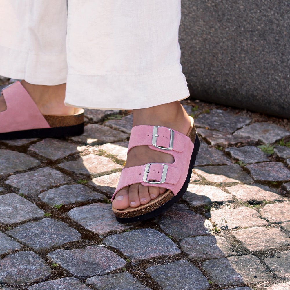 Minfot Moa Sandaler Dame Bio Ruskind Antik Rosa