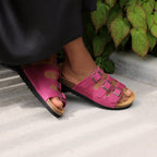 Minfot Sandaler Bio Læder Fuxia