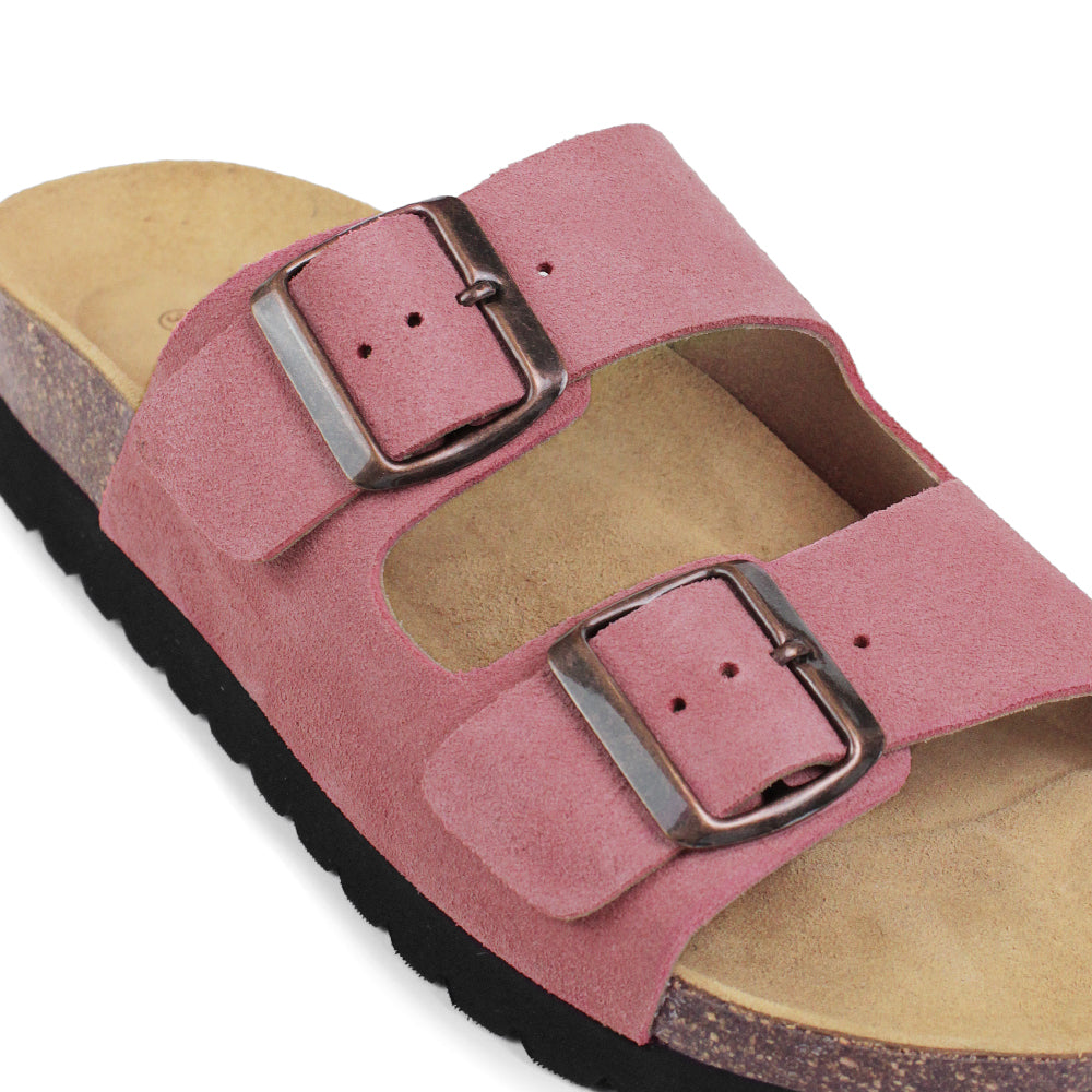 Minfot Moa Biosandaler Dame Ruskind Anatomisk 2-remme Antik Rosa