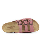 Minfot Lo Biosandaler Dame Ruskind Anatomisk 3-remme Rosa