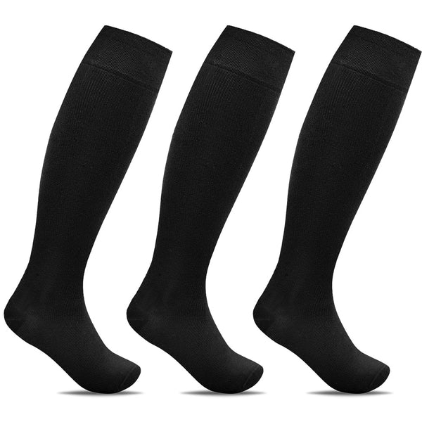 Breda-stödstrumpor-Minfot-bomull-Svart-3-pack