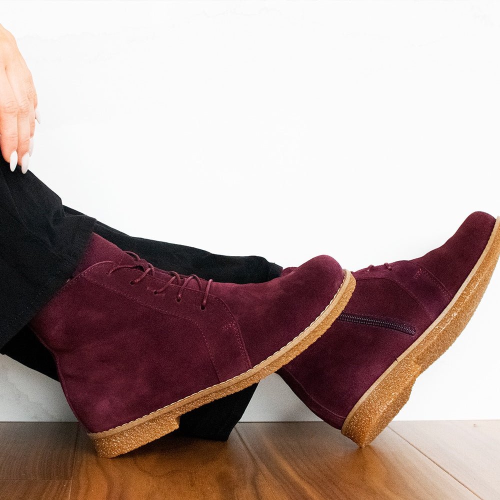 Charlotte of Sweden Ruskind Boots Amur Burgundy