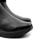 Minfot Zon Chelsea Boots med zip Stretch Læder Sort Leopard