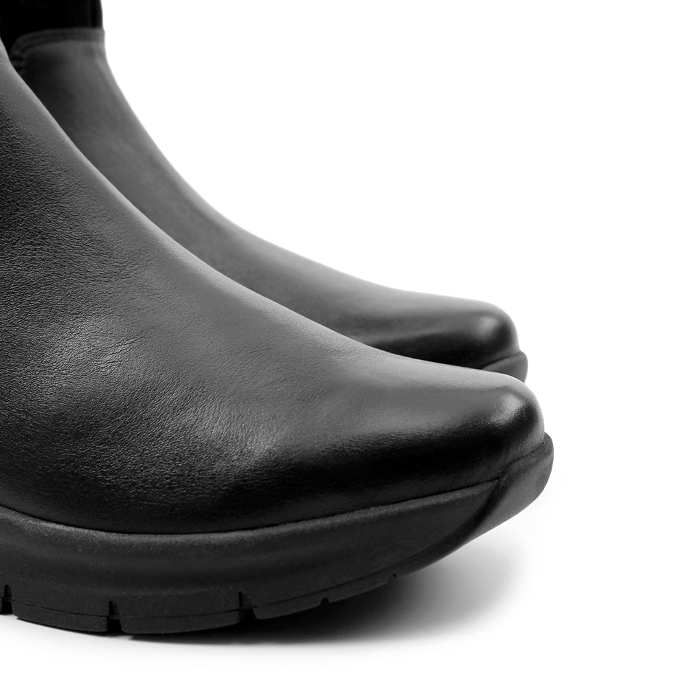 Minfot Zon Chelsea Boots med zip Stretch Læder Sort Leopard