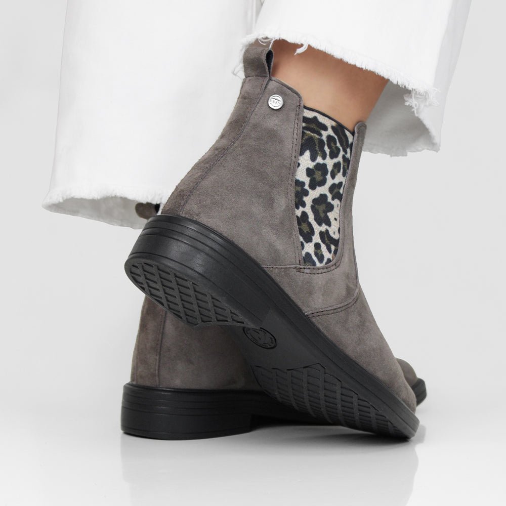 Produktbild 13 - Minfot Bou Chelsea Boots med zip Stretch Nubuck Stone Leopard