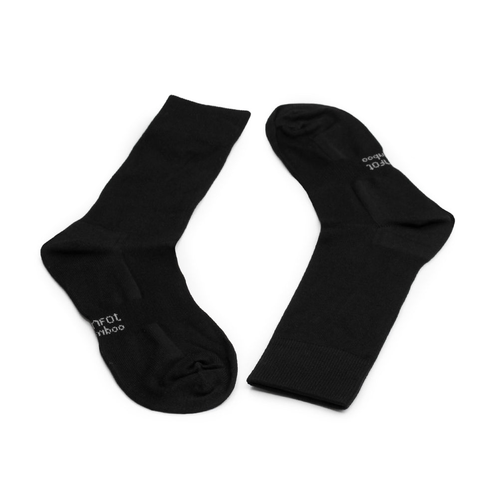 Produktbild 3 - Minfot Bambustrumpor Crew Svart 1-pack