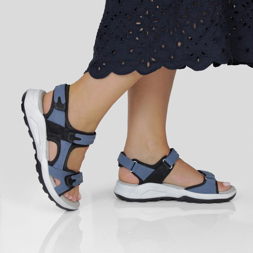 Minfot Nyhamn Sandaler Dame Nubuck Blå