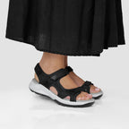 Minfot Nyhamn Sandaler Dame Nubuck Sort
