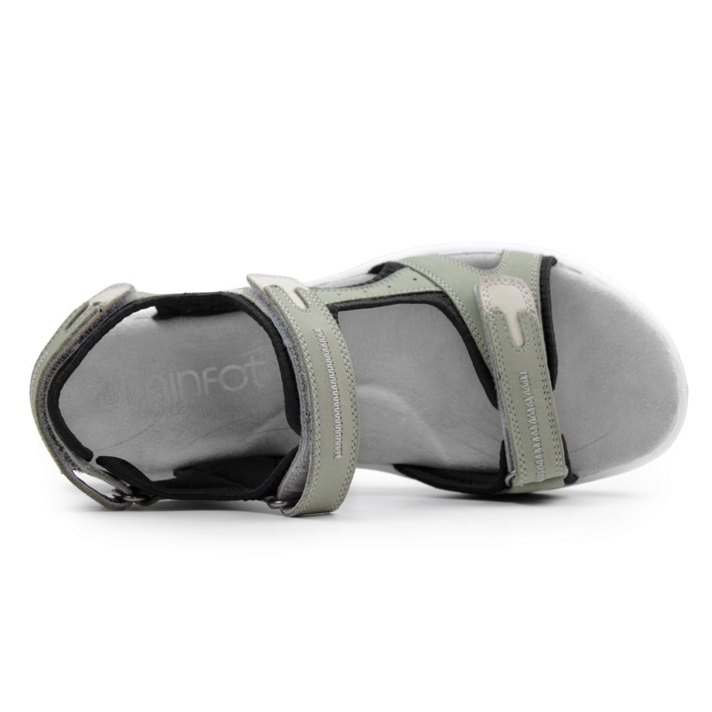 Minfot Nyhamn Sandaler Dame Green Beige