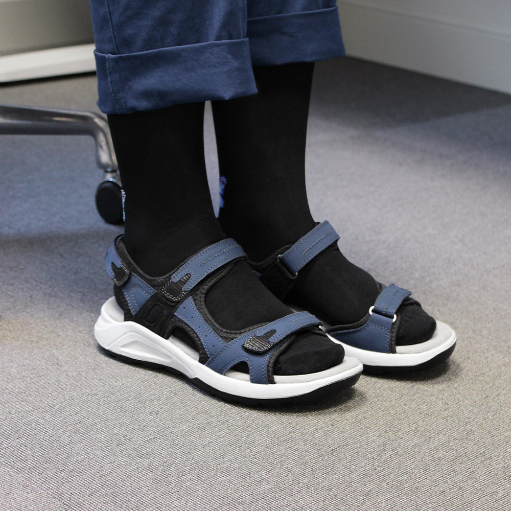 Minfot Nyhamn Sandaler Dame Nubuck Blå