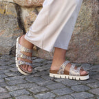Minfot Upstep Lux Sandaler Dame Leopard Beige