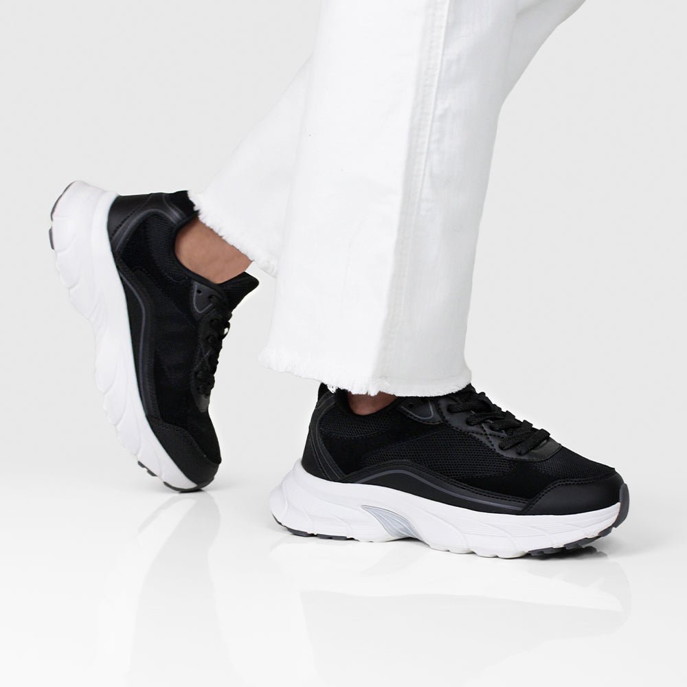 Minfot Sneaker Joy Mesh Ruskind Sort Hvid