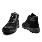 Minfot Way Høy Sneaker Bred Stretch Sort