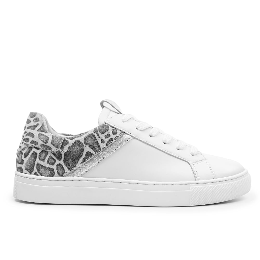 Minfot Comfort Sneakers Skinn Leopard Hvid