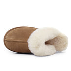 Minfot Fåreskinds Hjemmesko Slip-on Duved med såle Chestnut