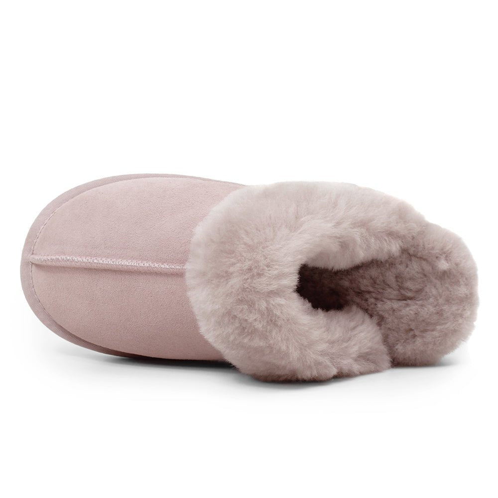 Produktbild 5 - Minfot Fårskinnstofflor Slip-on Duved med sula Rose