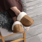 Minfot Fåreskinds Hjemmesko Slip-on Duved med såle Chestnut