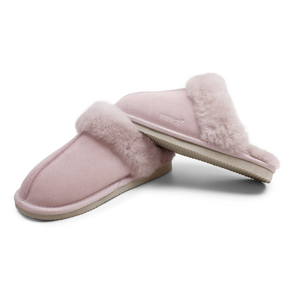 Minfot Fåreskinds Hjemmesko Slip-on Duved med såle Rose