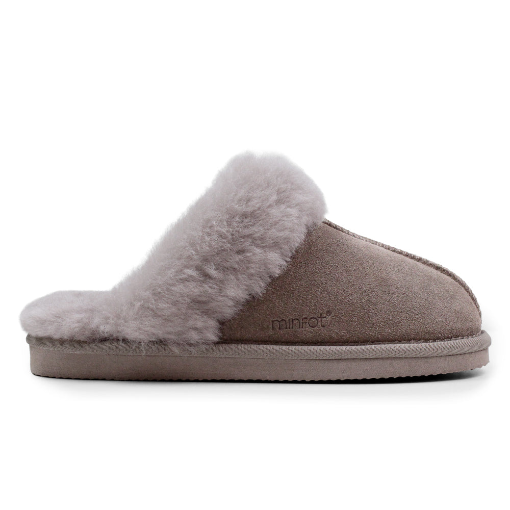 Minfot Hjemmesko Fåreskind Slip-on Duved med sål Stone

