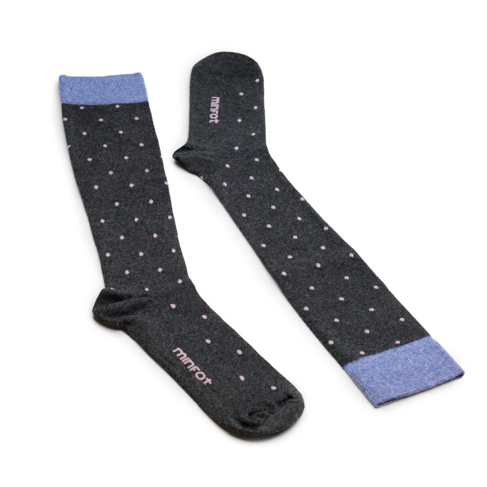 Minfot Støttestrømper bomuld Eco Dot Pink 1-pak