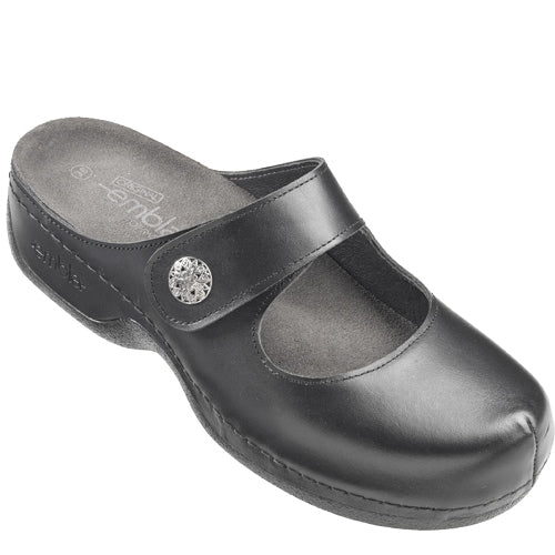 Embla Hälsoskor Hjemmesko Majken Ergoflex Sort Læder