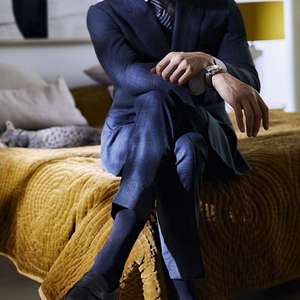 Falke Airport Strømper Merinould Herre Marineblå