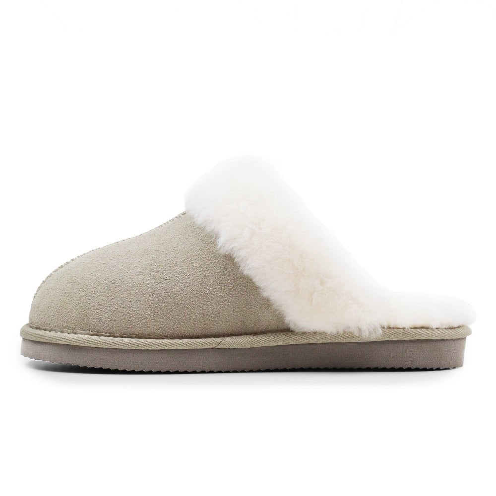 Minfot Hjemesko Fåreskind Slip-on Duved med sål Sand