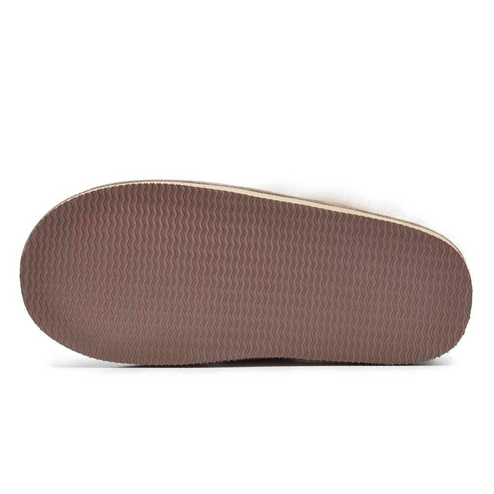 Produktbild 6 - Minfot Fårskinnstofflor Slip-On Duved med sula Chestnut
