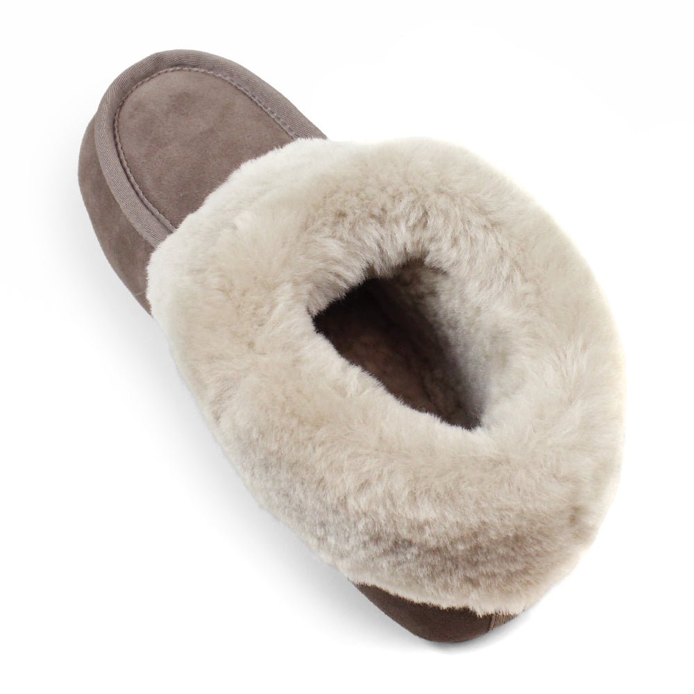 Minfot Fåreskindstøfler Sunne Taupe Ruskind