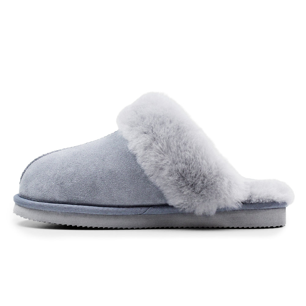 Minfot Hjemmesko Fåreskind Slip-on Duved med sål Grå