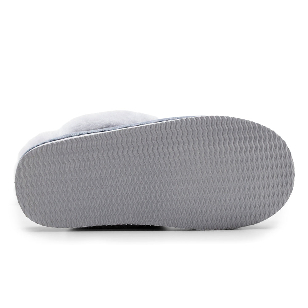 Minfot Hjemmesko Fåreskind Slip-on Duved med sål Grå