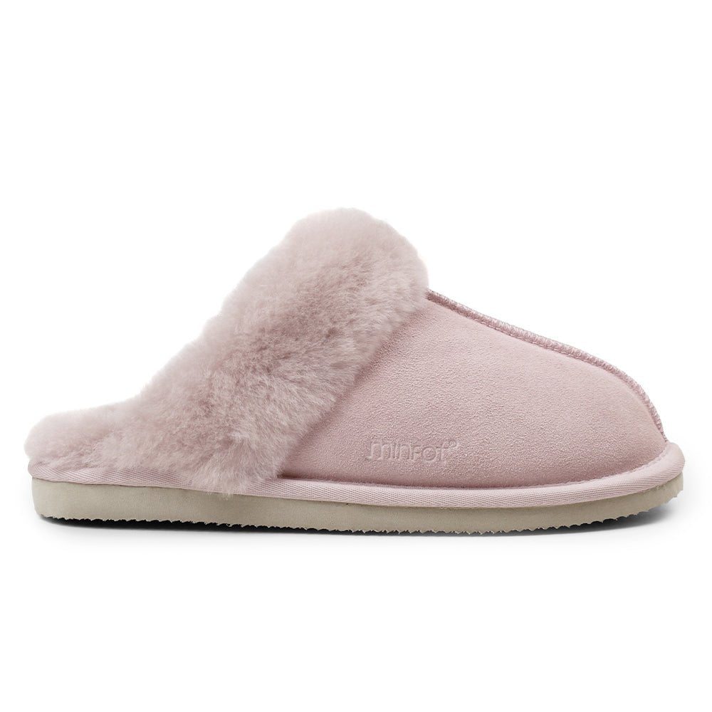 Minfot Fåreskinds Hjemmesko Slip-on Duved med såle Rose
